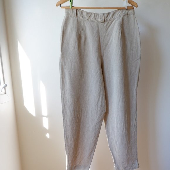 Linen High Waist Pants made in 🇮🇹 - Picture 3 of 10